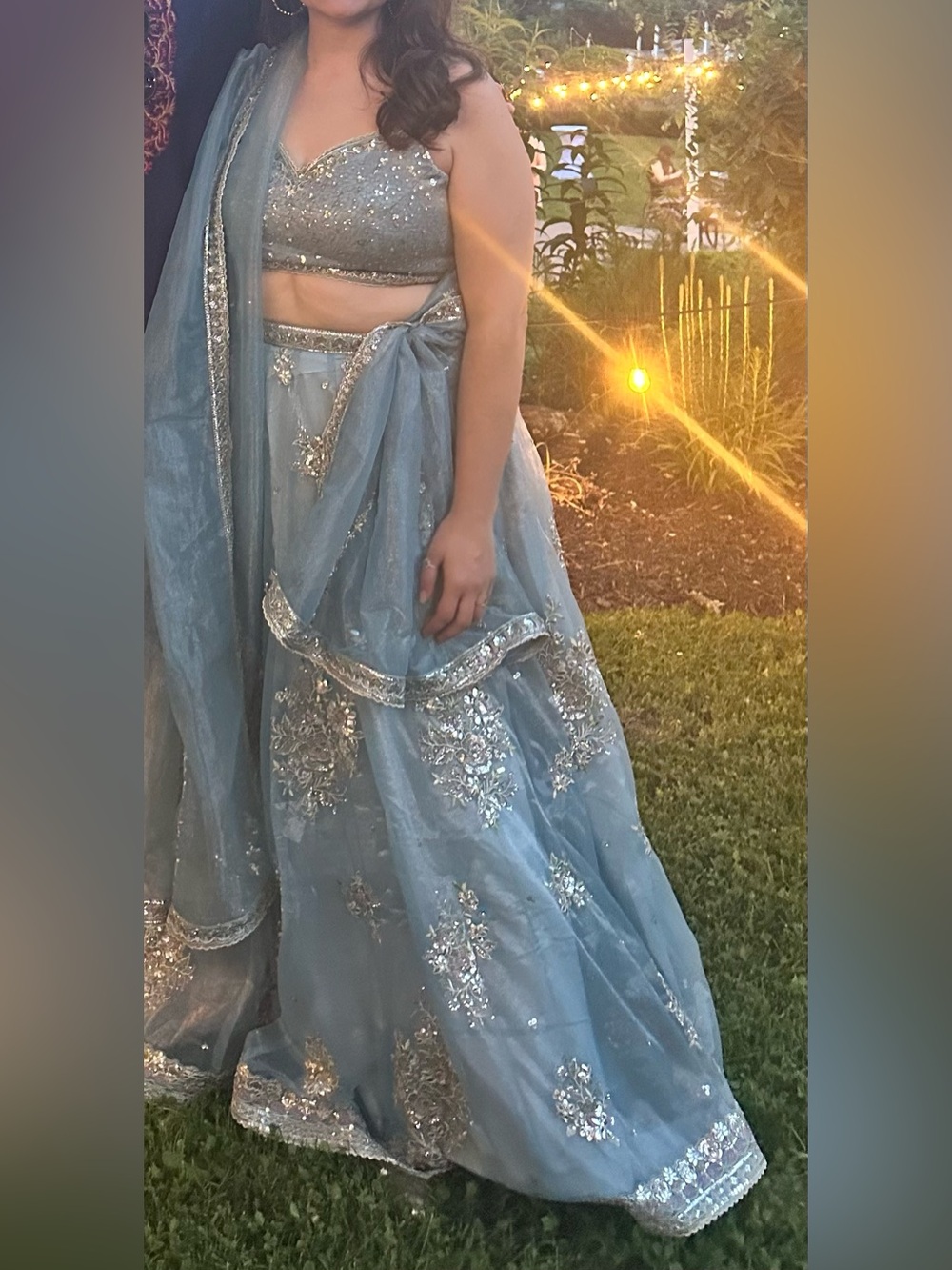 Blue & Silver Embellished Lehenga